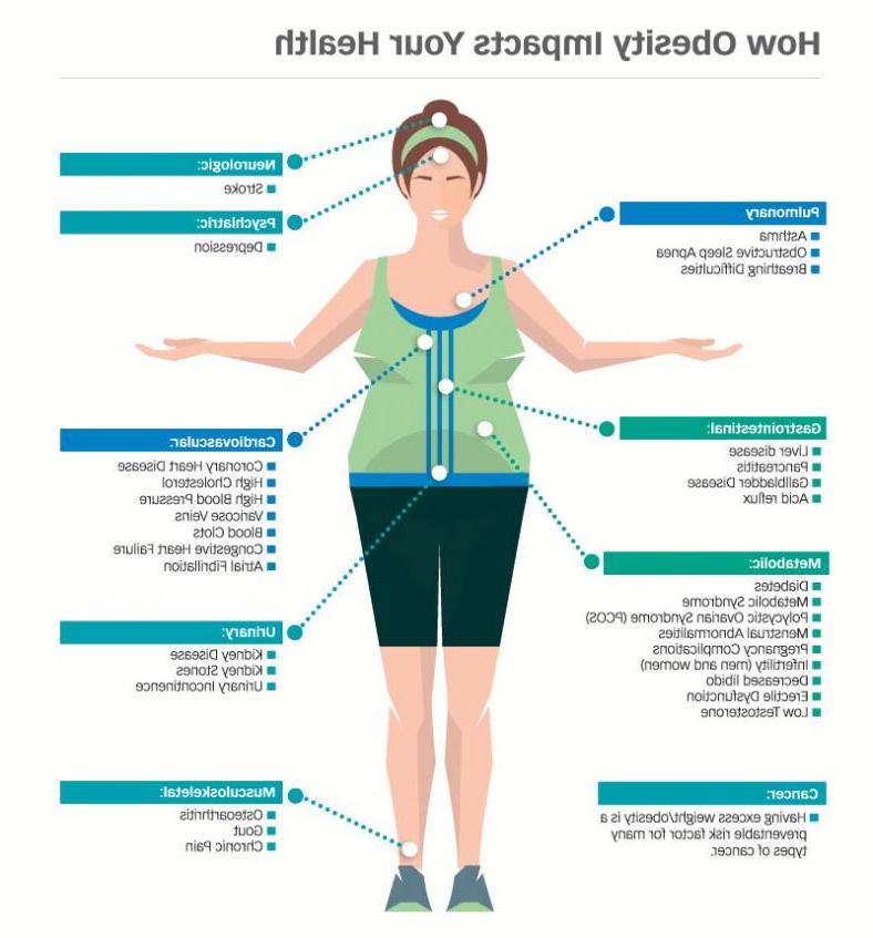 Illustration showing how obesity impacts your health
